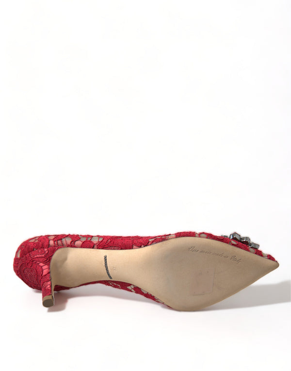 Rot Taormina Spitze Kristall Heels Pumps Schuhe