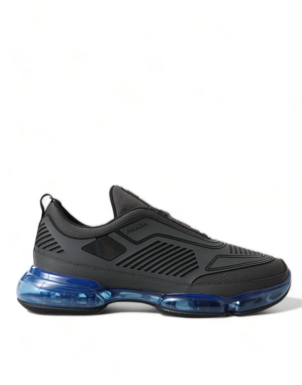 Schwarz Blau Rubber Knit Slip On Low Top Sneakers Schuhe