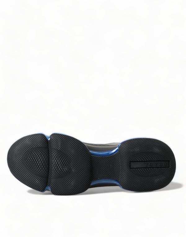 Schwarz Blau Rubber Knit Slip On Low Top Sneakers Schuhe