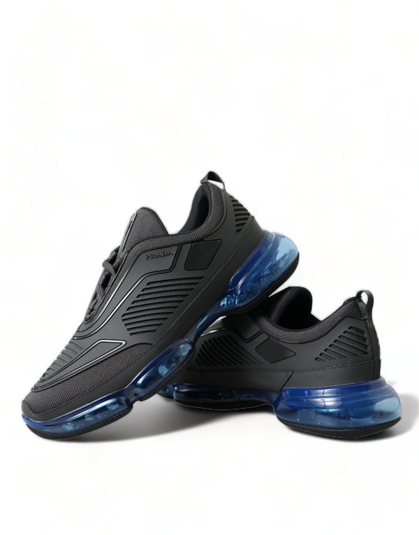 Schwarz Blau Rubber Knit Slip On Low Top Sneakers Schuhe
