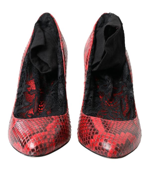 Rote Ayers Leder Schnürsocken Pumps Schuhe