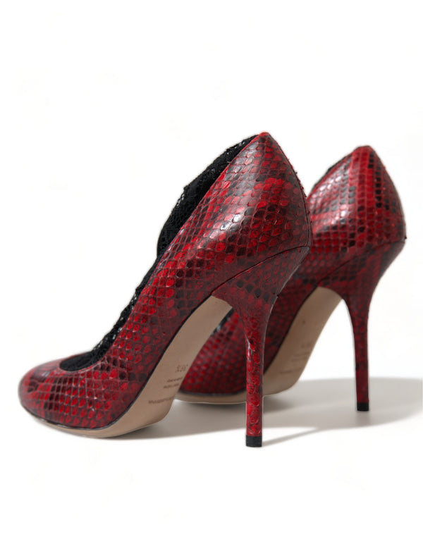 Rote Ayers Leder Schnürsocken Pumps Schuhe