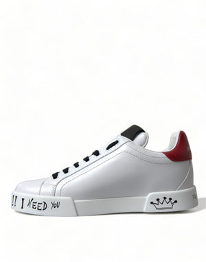 Weiß Love Patch Portofino Klassische Turnschuhe Schuhe