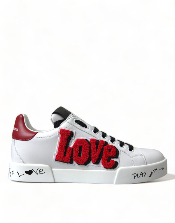 Weiß Love Patch Portofino Klassische Turnschuhe Schuhe