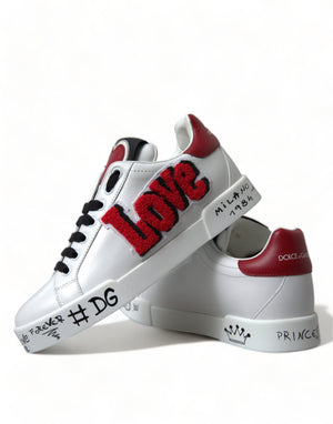Weiß Love Patch Portofino Klassische Turnschuhe Schuhe
