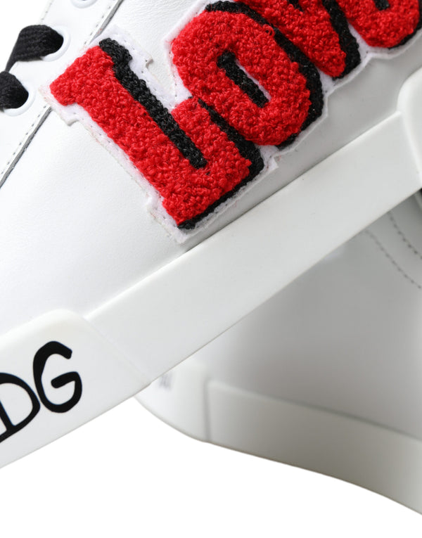 Weiß Love Patch Portofino Klassische Turnschuhe Schuhe