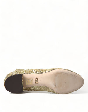Gold Pailletten kurze Stiefel Stretch Schuhe