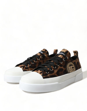 Braun Leopard Canvas Turnschuhe Schuhe