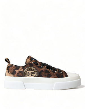 Braun Leopard Canvas Turnschuhe Schuhe