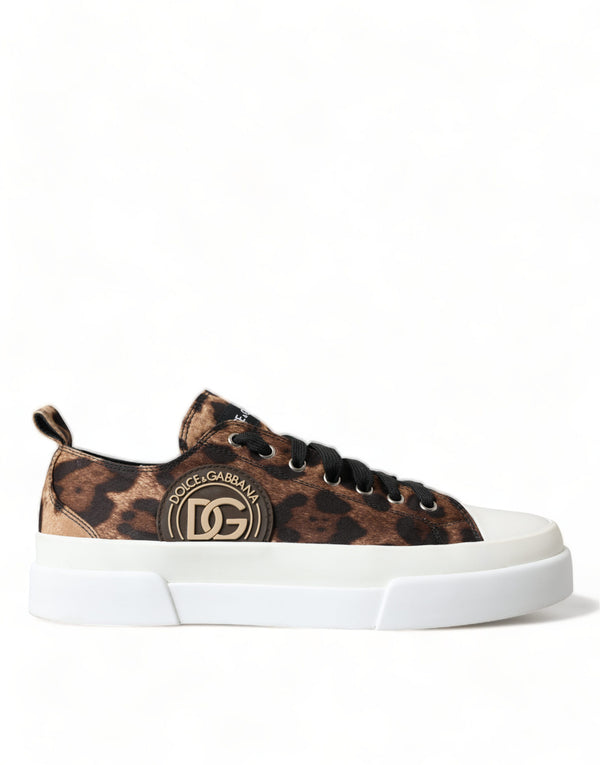 Braun Leopard Canvas Turnschuhe Schuhe