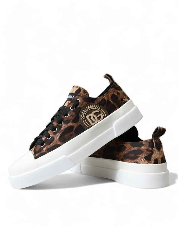 Braun Leopard Canvas Turnschuhe Schuhe