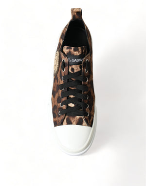 Braun Leopard Canvas Turnschuhe Schuhe