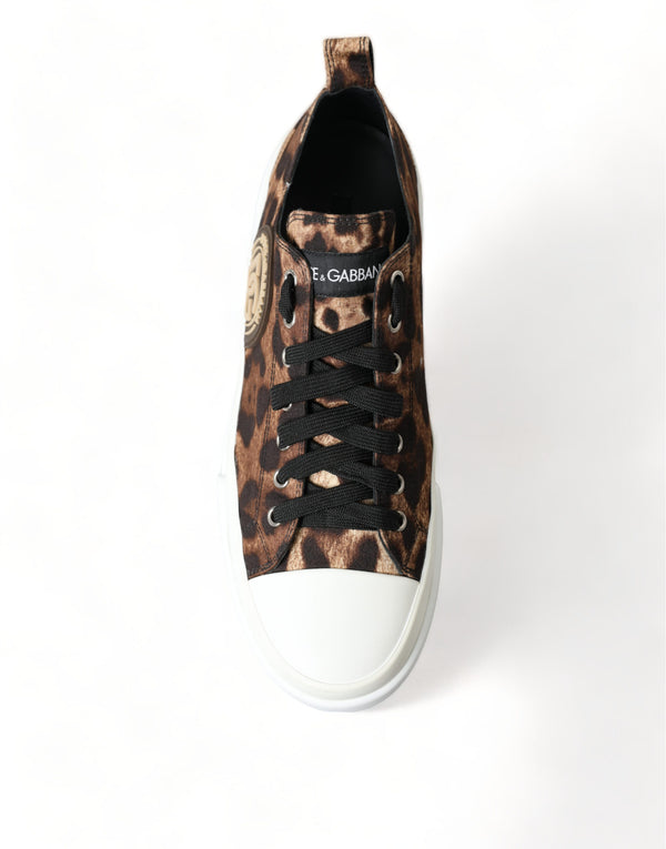 Braun Leopard Canvas Turnschuhe Schuhe