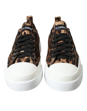Braun Leopard Canvas Turnschuhe Schuhe