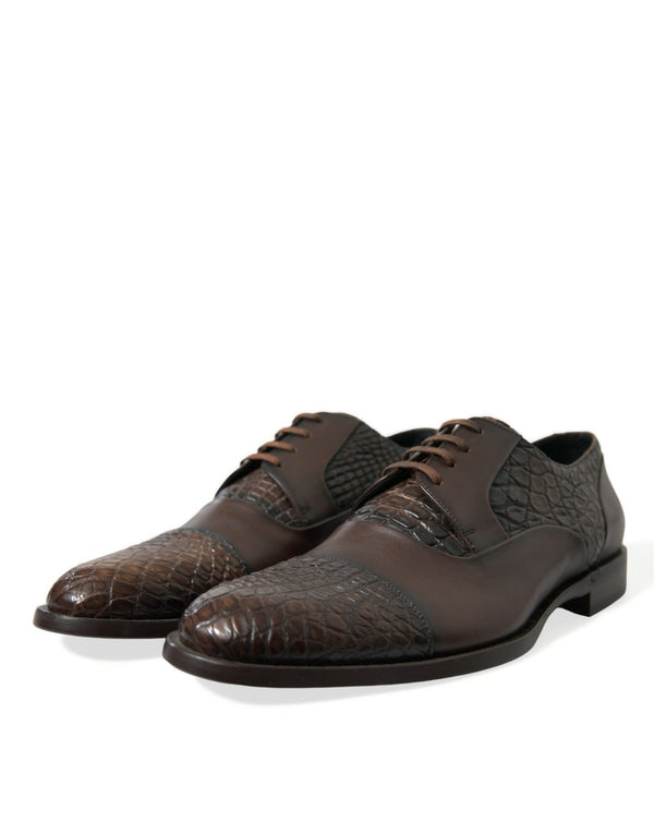 Braune Exotische Leder Schnürschuhe Oxford Dress Schuhe