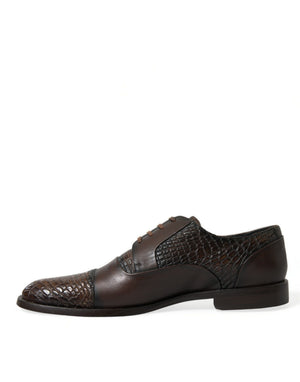 Braune Exotische Leder Schnürschuhe Oxford Dress Schuhe