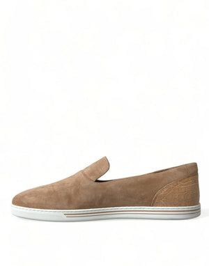 Beige Wildleder Kaiman Männer Loafers Pantoffeln Schuhe