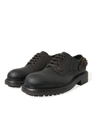 Braun Leder Lace Up Derby Männer Kleid Schuhe