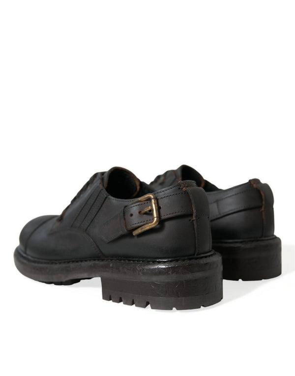 Braun Leder Lace Up Derby Männer Kleid Schuhe