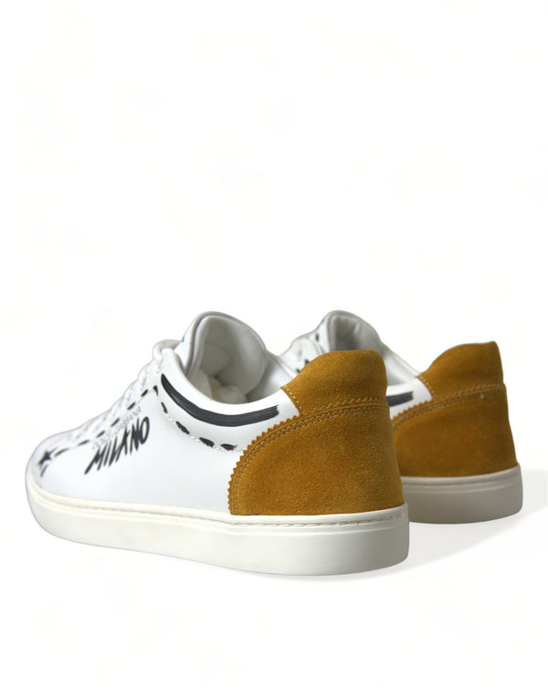 Weiß Leder LOVE Milano Männer Turnschuhe Schuhe