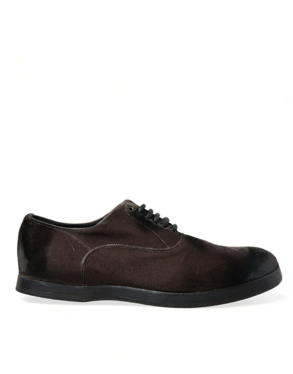 Brauner Samt Männer Lace Up Oxford Kleid Schuhe