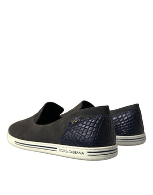 Blau Wildleder Kaiman Männer Loafers Pantoffeln Schuhe