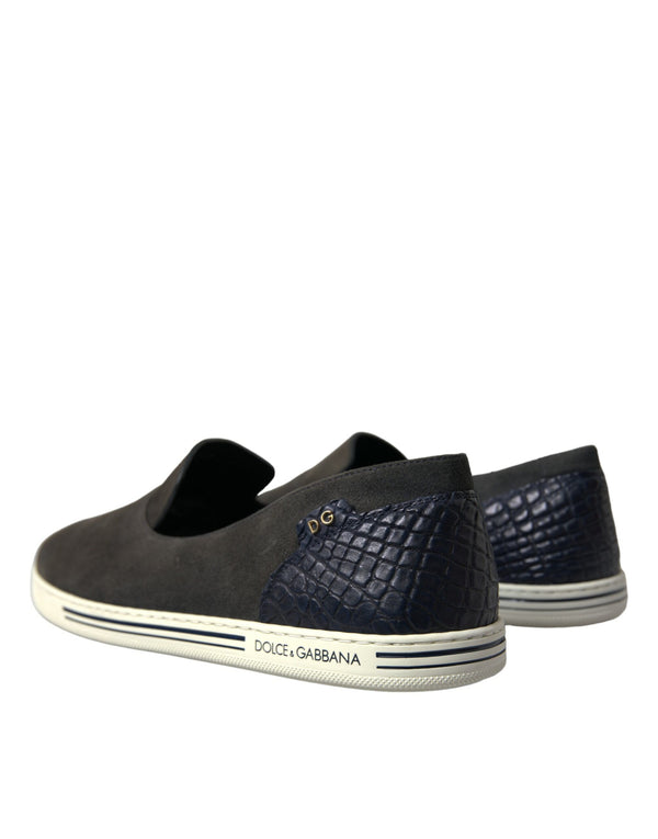 Blau Wildleder Kaiman Männer Loafers Pantoffeln Schuhe
