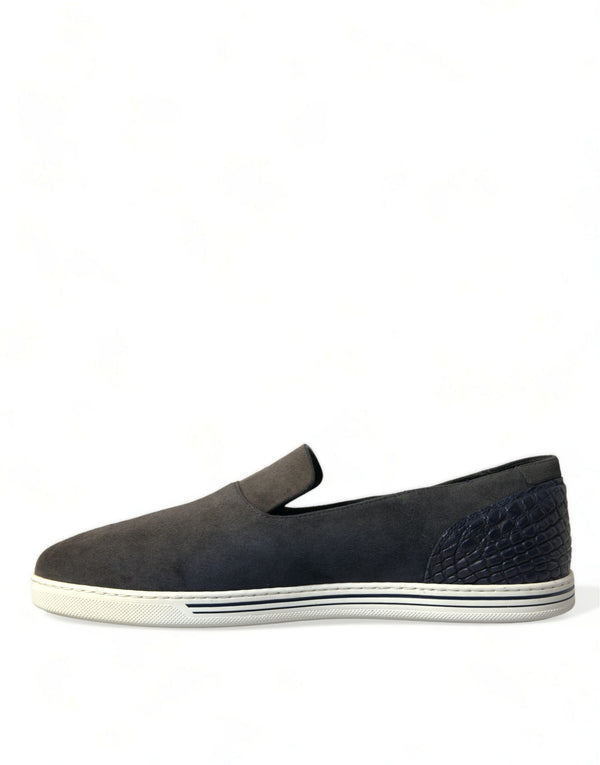 Blau Wildleder Kaiman Männer Loafers Pantoffeln Schuhe