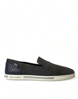 Blau Wildleder Kaiman Männer Loafers Pantoffeln Schuhe
