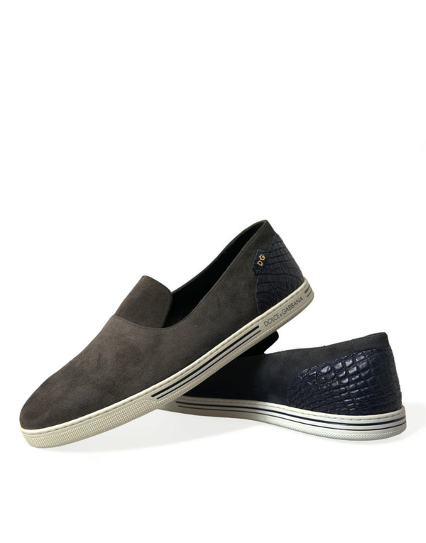 Blau Wildleder Kaiman Männer Loafers Pantoffeln Schuhe