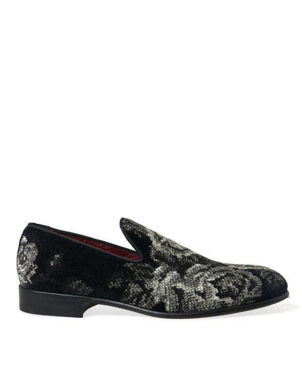 Schwarz Floral Hausschuhe Männer Loafers Kleid Schuhe