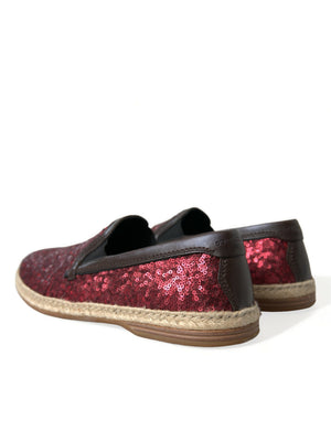 Rote Pailletten Loafer Hausschuhe Männer Schuhe