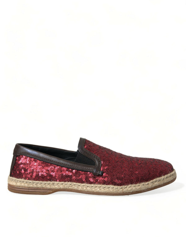 Rote Pailletten Loafer Hausschuhe Männer Schuhe