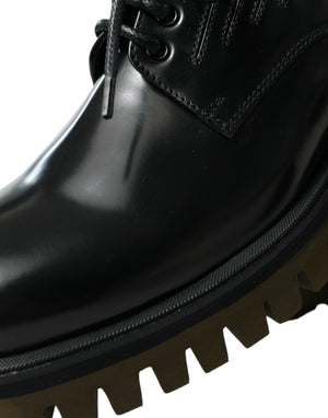Schwarz Leder Lace Up Derby Männer Kleid Schuhe