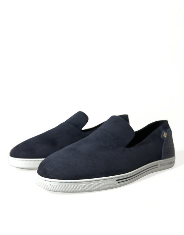 Blau Wildleder Kaiman Loafers Saint Tropez Schuhe