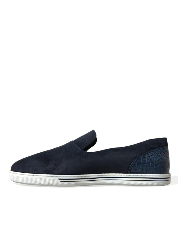 Blau Wildleder Kaiman Loafers Saint Tropez Schuhe
