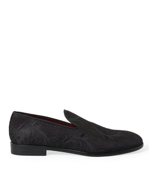Schwarzer Brokat Männer Slip On Loafer Kleid Schuhe