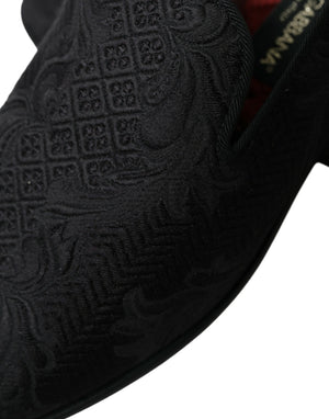 Schwarzer Brokat Männer Slip On Loafer Kleid Schuhe