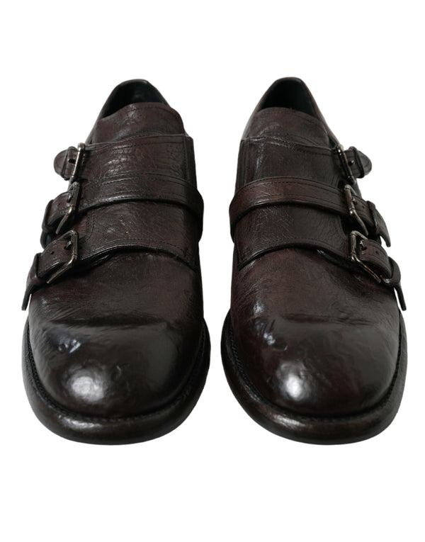 Braune Lederriemen-Schuhe für formelle Anlässe