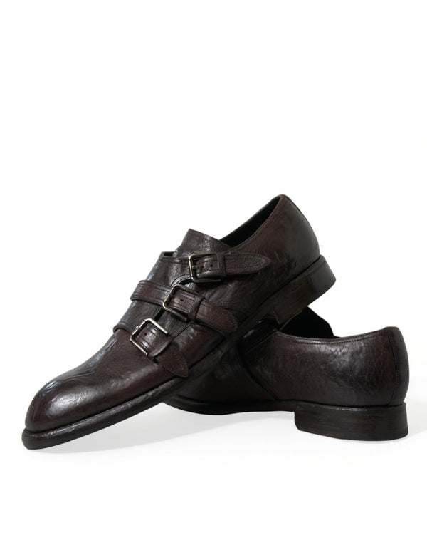Braune Lederriemen-Schuhe für formelle Anlässe