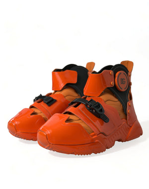 Orange Multi Panel klobige High Top Turnschuhe Schuhe