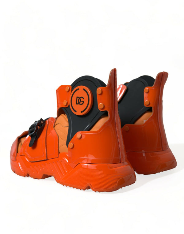 Orange Multi Panel klobige High Top Turnschuhe Schuhe