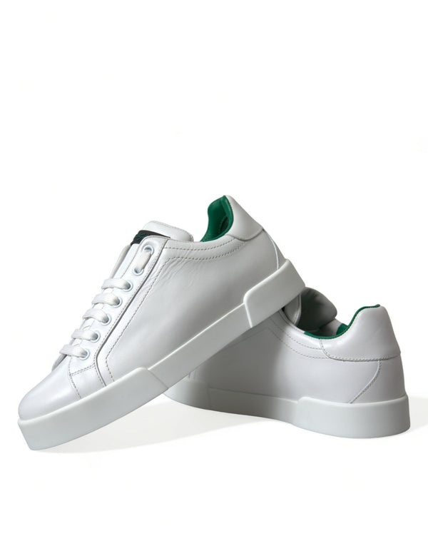 Weiß Grün Leder Portofino Turnschuhe Schuhe