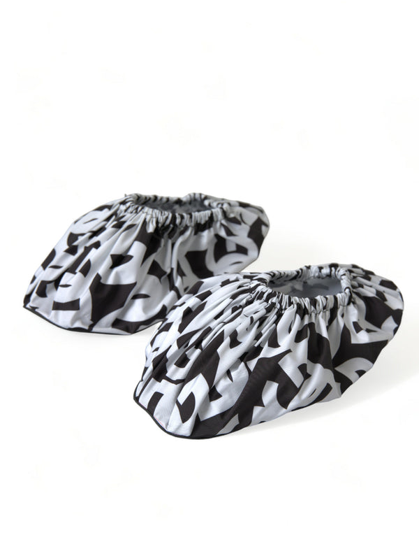 Weiß Logo Print Nylon Slip On Flats Schuhe