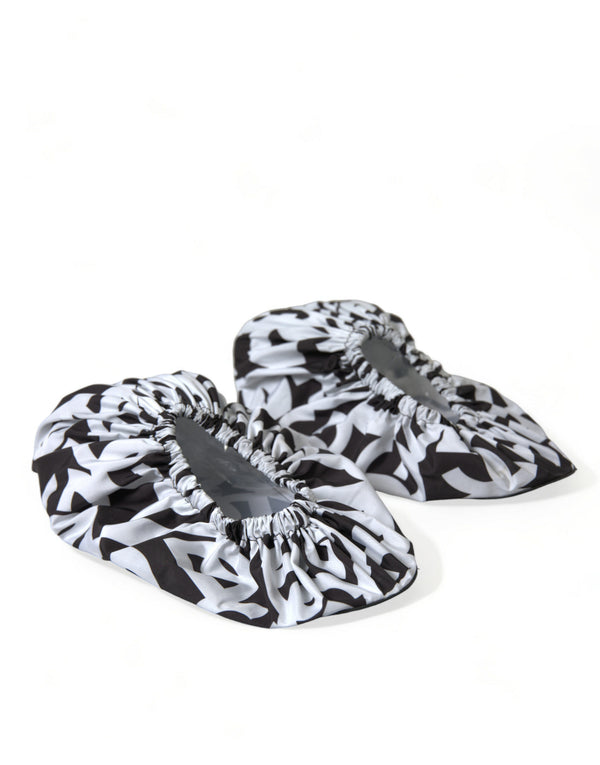 Weiß Logo Print Nylon Slip On Flats Schuhe