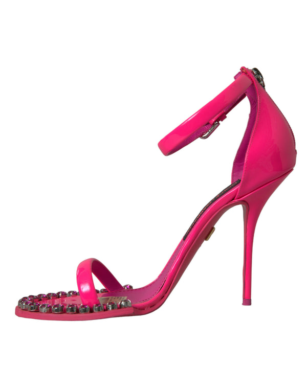 Rosa Leder Crystal Heels Sandalen Schuhe