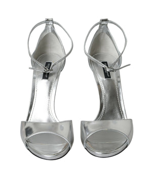 Silber KEIRA Leder Heels Sandalen Schuhe