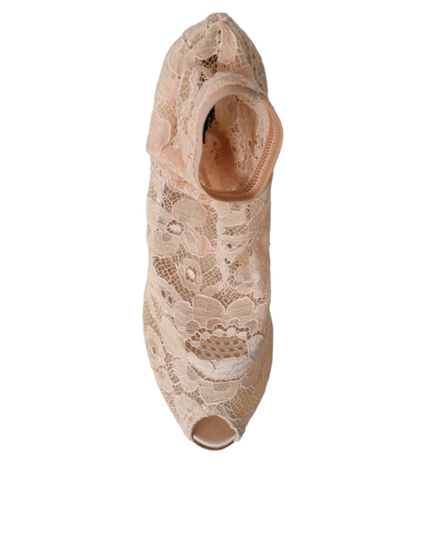 Beige Stretch Taormina Schnürstiefel Schuhe