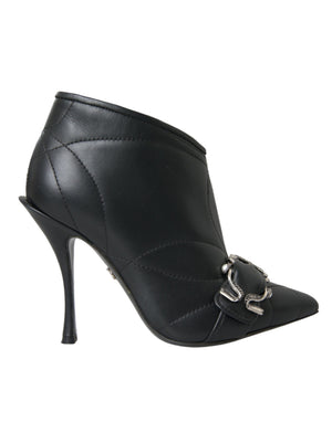Schwarz Devotion Gesteppte Stiefel mit Schnalle Schuhe