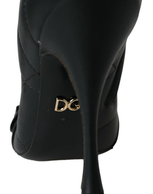 Schwarz Devotion Gesteppte Stiefel mit Schnalle Schuhe